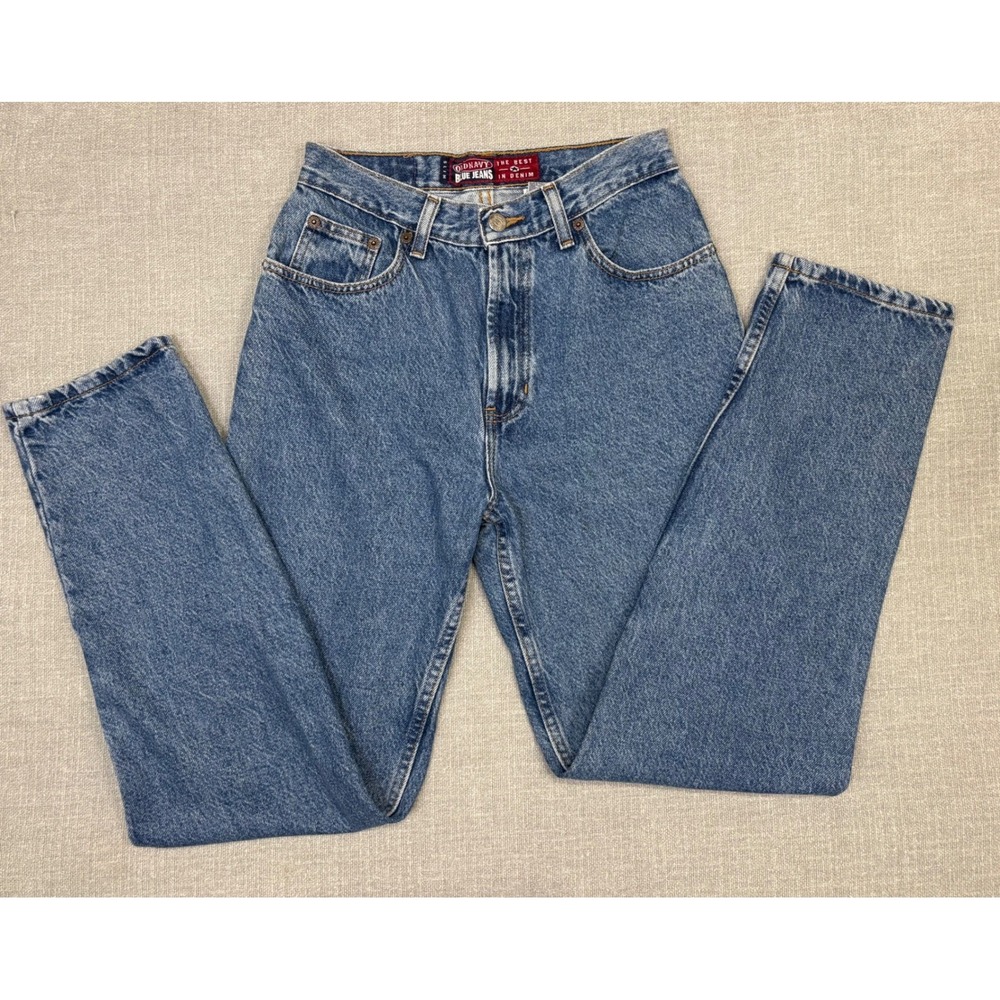 Old Navy Y2K Blue Jeans Womens 6 Regular Slim Straight High Rise Medium Wash - Picture 2 of 12